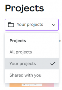 Saving projects on Canva