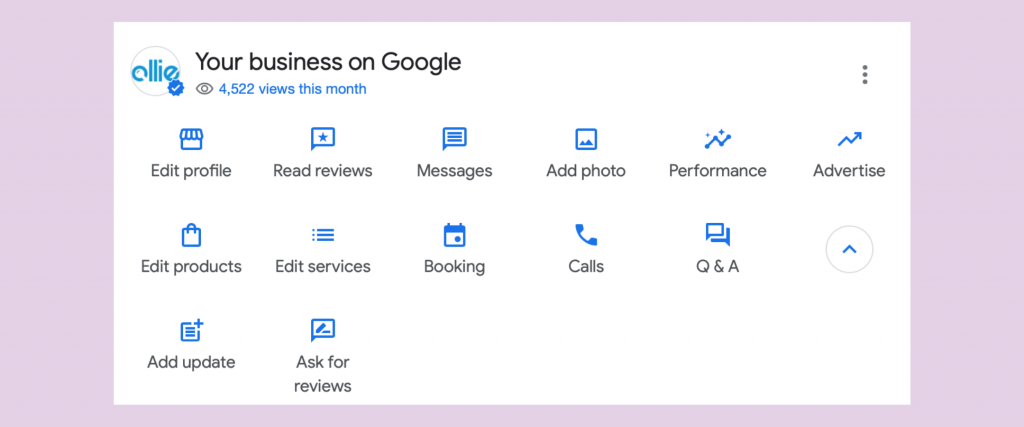 How to Optimize your Google Business Profile; dashboard view of a Google Business Profile