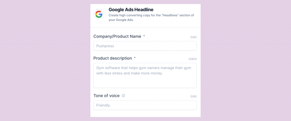 Google Ads Jasper AI Templates