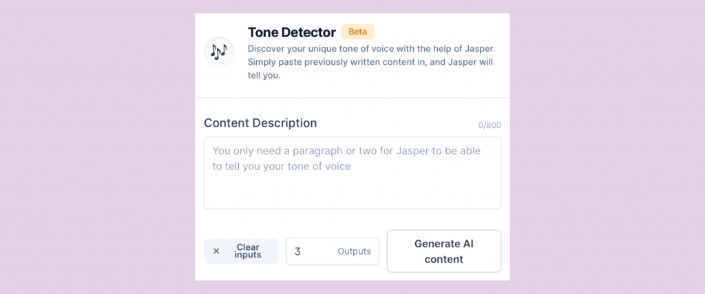 Jasper AI Tone Detector