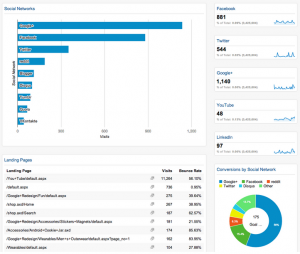 Google Analytics social media dashboard
