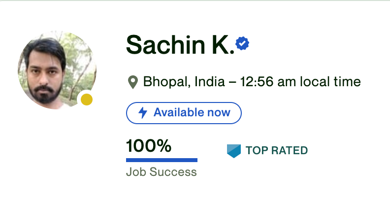 Sachin K on Upwork