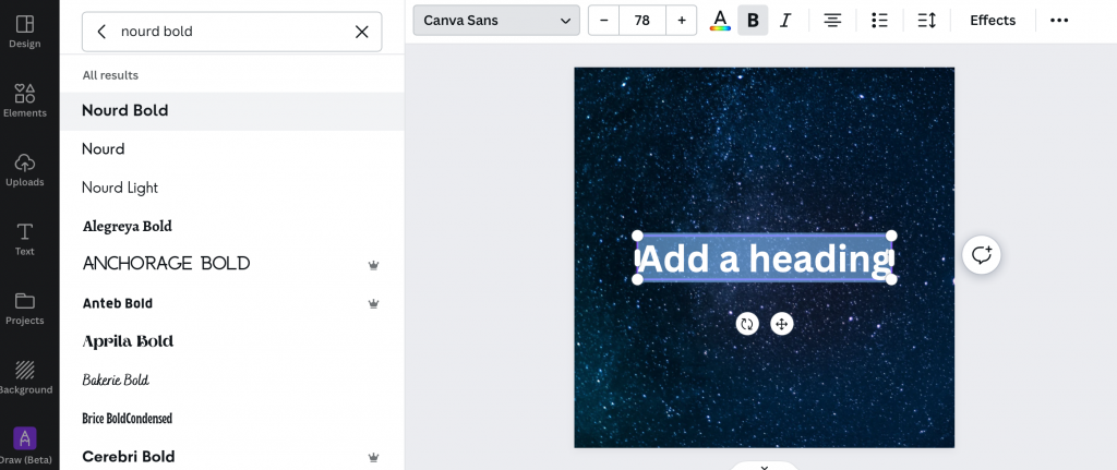 Step 2. how to make the star wars font in Canva