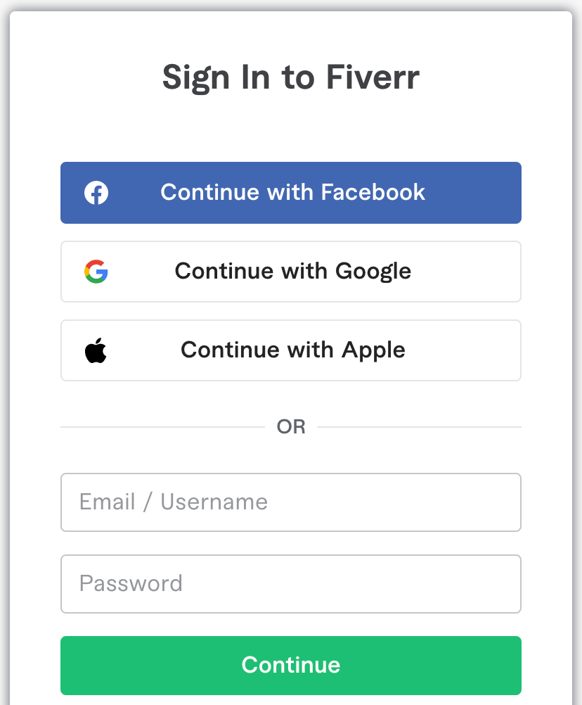 fiverr login - how to log in to fiverr